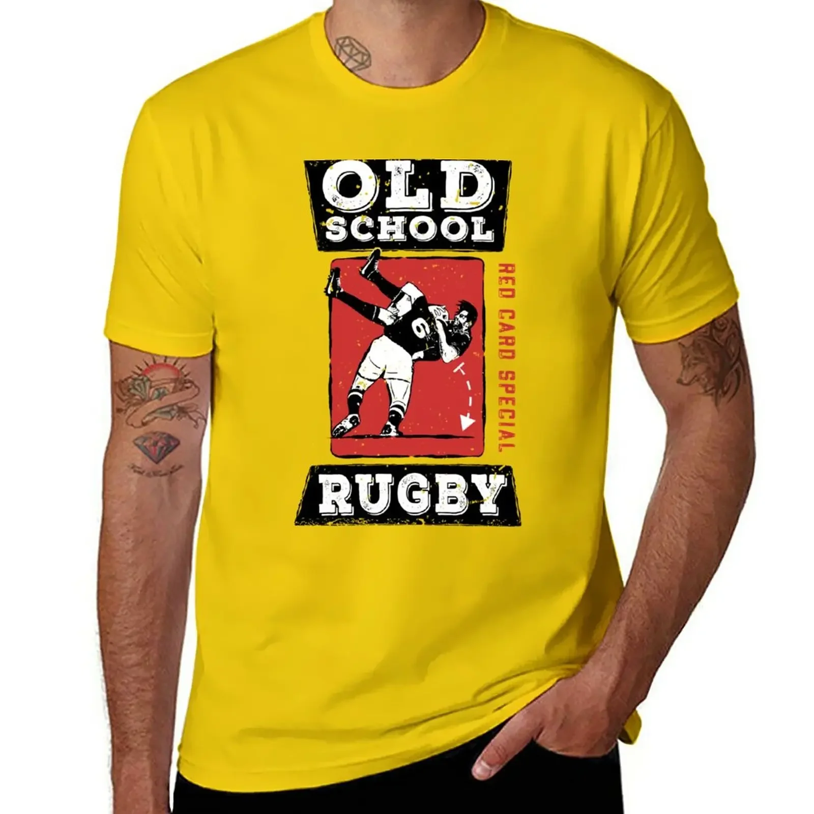 Old School Rugby - Red Card Special T-Shirt summer Blouse anime clothes sweat sports fans oversized tees tshirts for men cotton