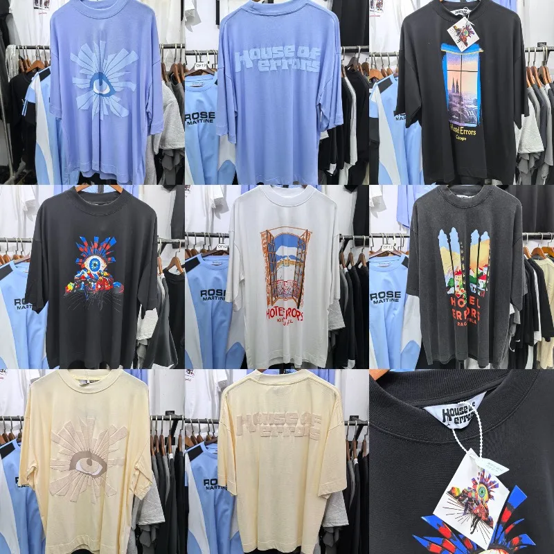 American Style Street Fashion Brand HOUSE OF ERRORS Tops High-quality Summer New Short Sleeved Stock
