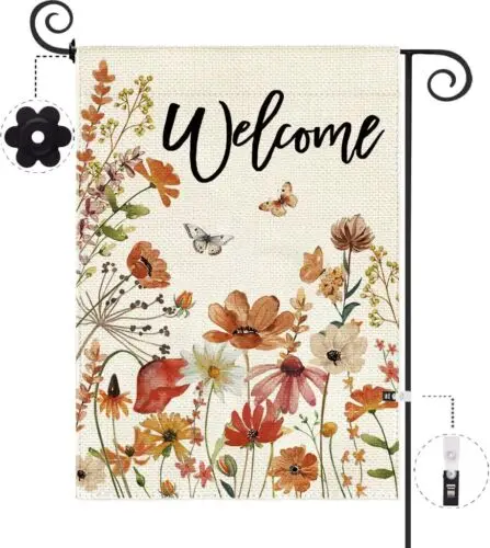 Baccessor Fall Wildflower Garden Flag 12.5 x 18 Inch Double Sided Harvest Aut... KKL AAL HHM WZZ yyi