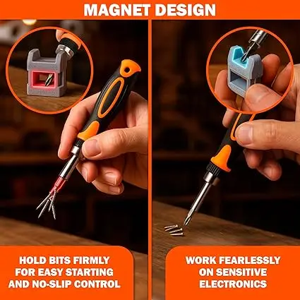 68-in-1 Präzisions-Schraubendreher-Set mit 60 magnetischen Torx- und Phillips-Bits, Reparatur-Werkzeug-Set, ideal für Brillen, Telefone, perfektes Geschenk – Detail 7