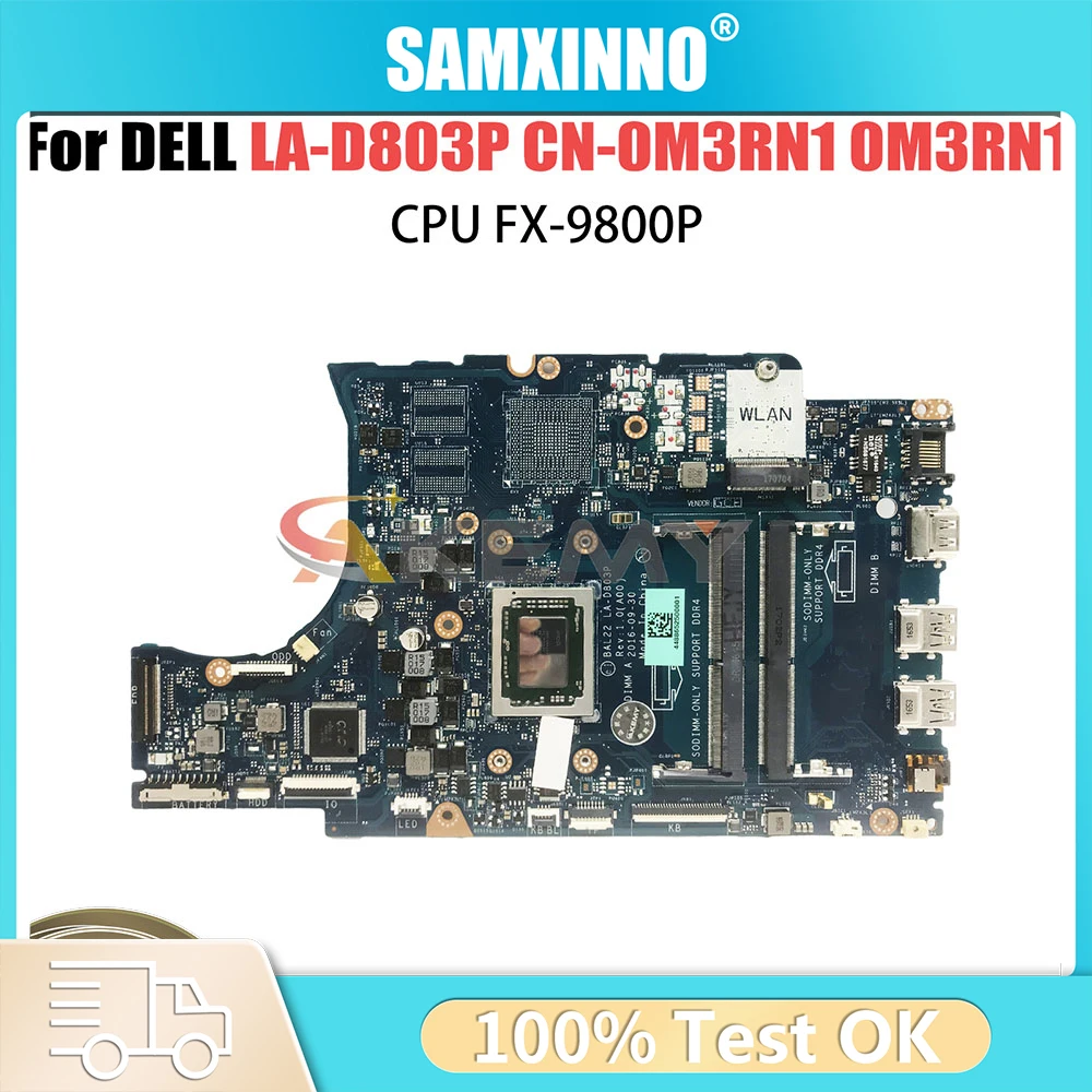 

Материнская плата для ноутбука Dell Inspiron 5565 5765 BAL22 LA-D803P AMD A10 A12 FX-9800P DDR4 UMA/PM протестирована нормально
