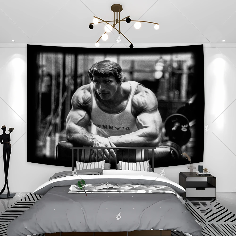 Arnold Schwarzenegger Decorate Wall Tapestr Gym Wall Decor Banner Funny Poster Living Room Bedroom Dorm Decor Aesthetic Flags