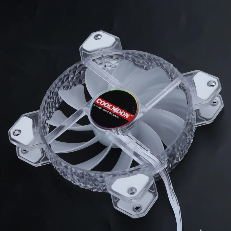 120mm PC Fans, Computer for Case Fans for Desktops Adjustable RGB High Performance and Quiet CPU PC Cooling Fan Coolmoon