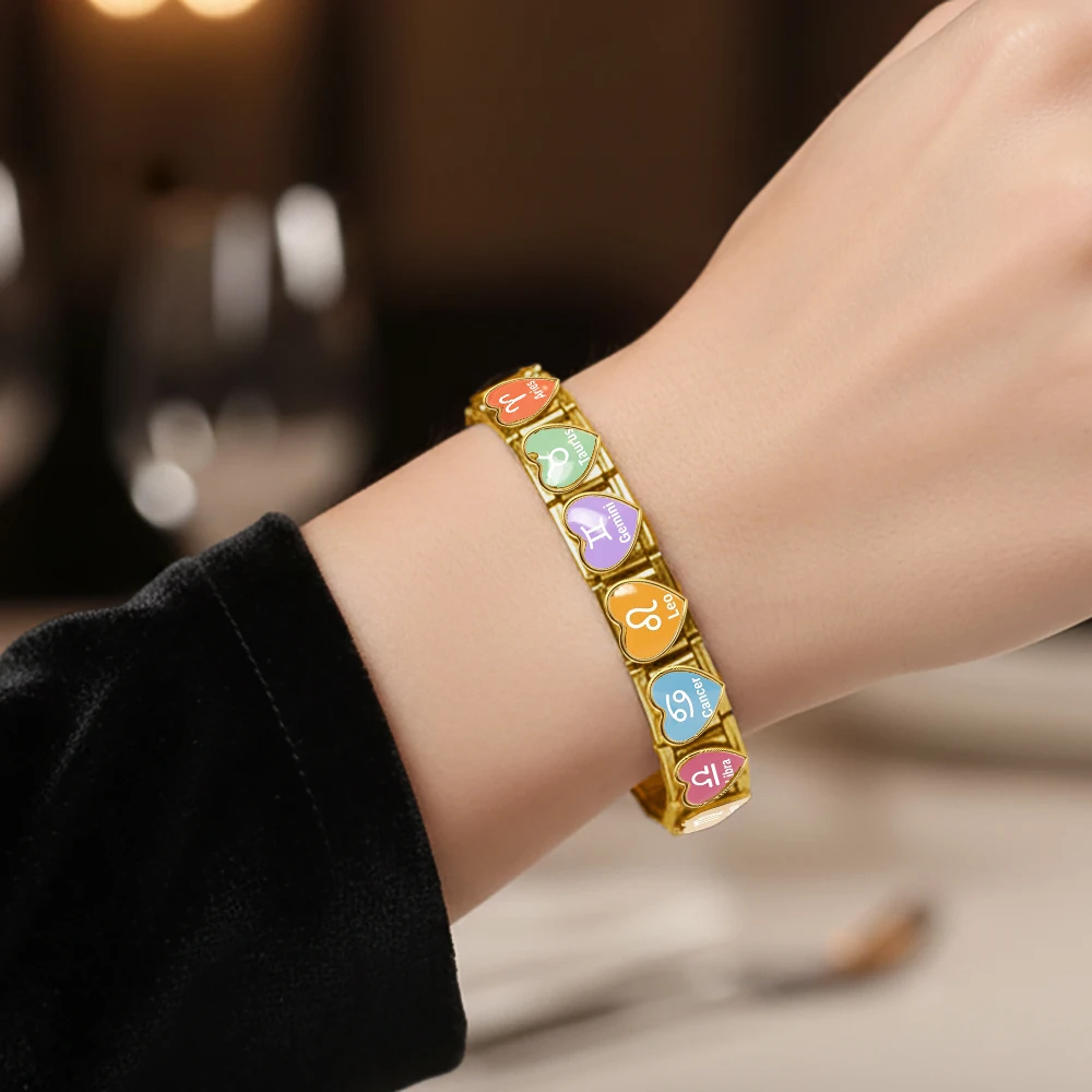 Original Design 12 Sternzeichen Italienisches Gliederarmband 9mm Edelstahl Armband DIY Damen Herren Charms Schmuck Großhandel Herstellung – Detail 3