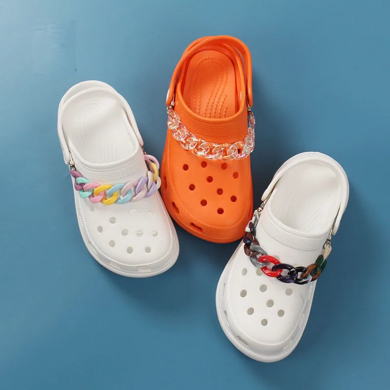 Enkel stuk ketting schoenen bedels plastic parel Macaron Accessoires voor klompen schoen Decoraties man kindercadeaus