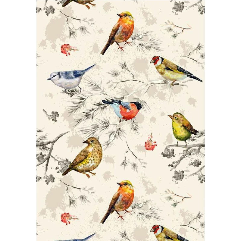 Colorful Sparrow Self Adhesive Wallpapers Wall Decor Multicolor Birds Removable Peel and Stick Wall Stickers for Bedroom Cabin