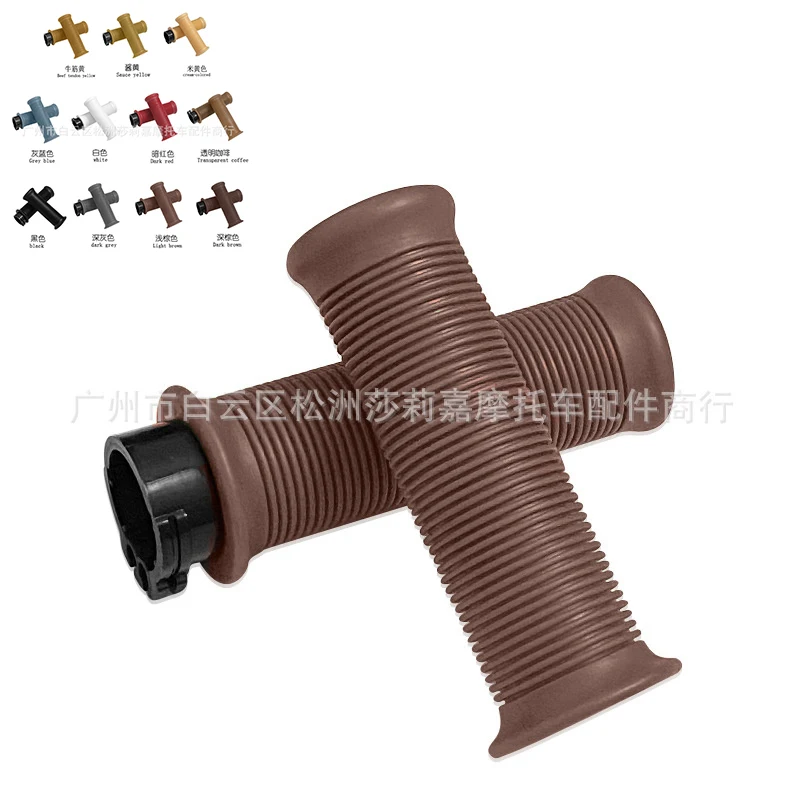 Universal 7/8" 22mm 24mm Non-slip Motorbike Grip Rubber Motocross Handlebar Vintage Moto Hand Gel Scooter Retro Motorcycle Grips