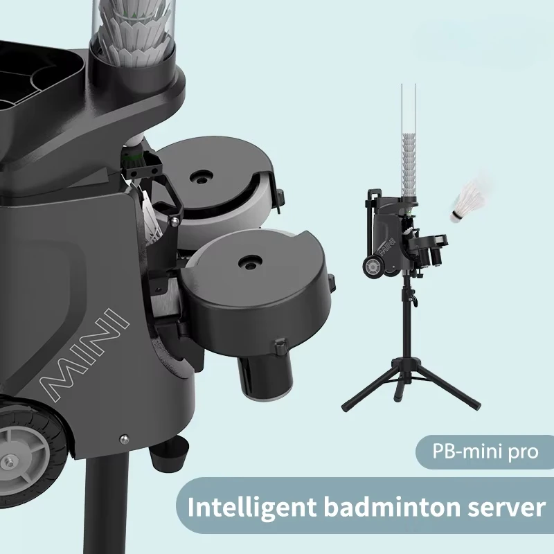 PB MINI PRO Heißer Verkauf Kompakter Mini-Badminton-Federball-Werfer mit App-Fernbedienung für Solo-Übungen überall