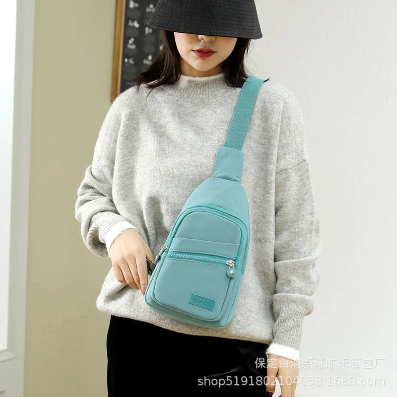 Bag women's chest bag nylon cloth women's fashion trend monocline straddle shoulder bag sports leisure travel small backpack