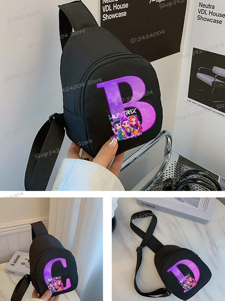 

Модная детская модная аниме нагрудная сумка с мультяшным принтом алфавита для женщин и мужчин, спортивная сумка-мессенджер на открытом воздухе, подарки