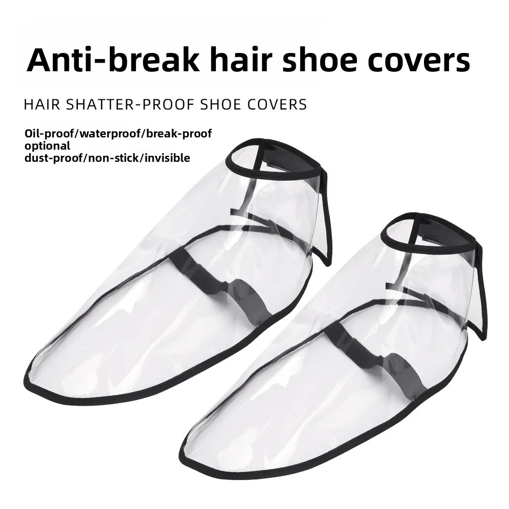 

1Pair Hairdresser's Shatter-proof Hair Shoes Cover Barbershop Hair Cutting Special Anti-hair Slag Transparent Overshoes