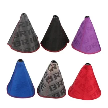 JDM Style Canvas Universal Shift Lever Knob Boot Cover Racing Shift Knob Collars 1