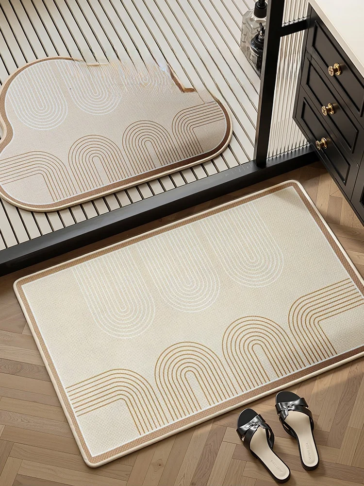 

Коврик Batoom, впитывающий воду, быстросохнущий, новый 2026, под лен, придверный, противоскользящий, утолщенный, прямоугольный, машинная стирка