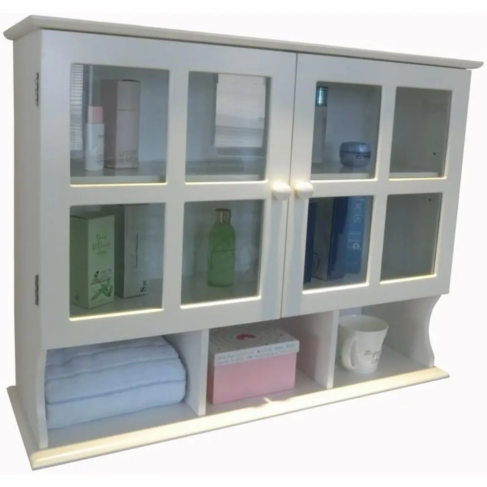 Armário de parede de 31,5 x P9,6 x H24 polegadas, branco (HC-032)