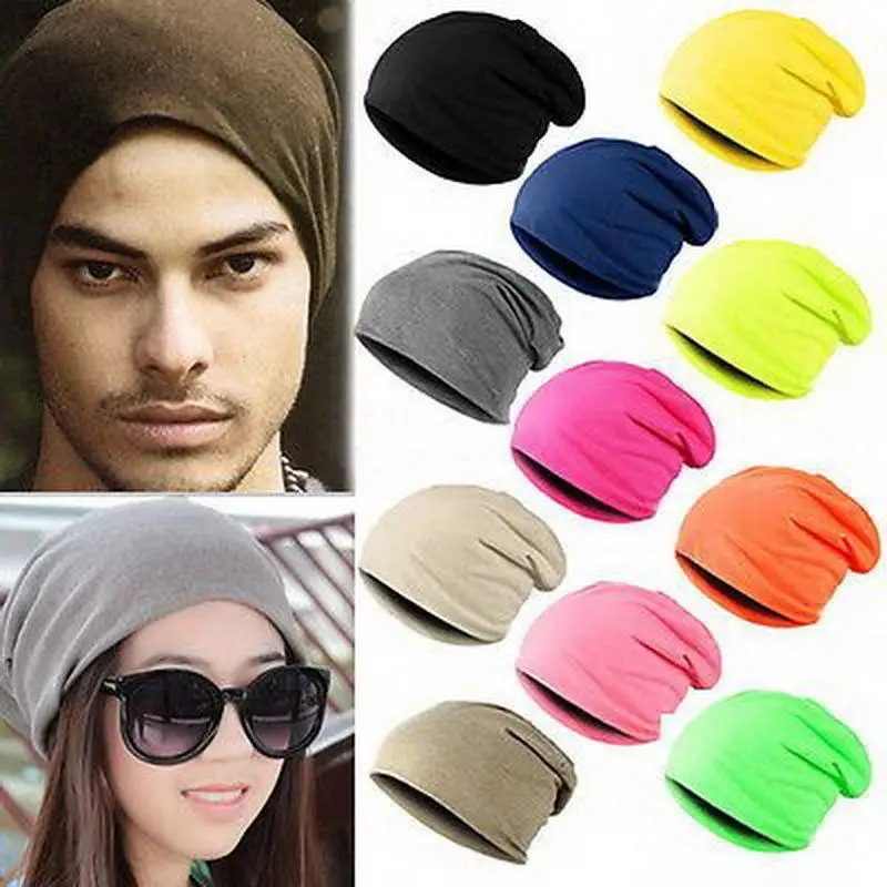 Beanie Hat Unisex Women Men Winter Warm Ski Crochet Oversized Knitted Solid Casual Pullover Solid Color Hat