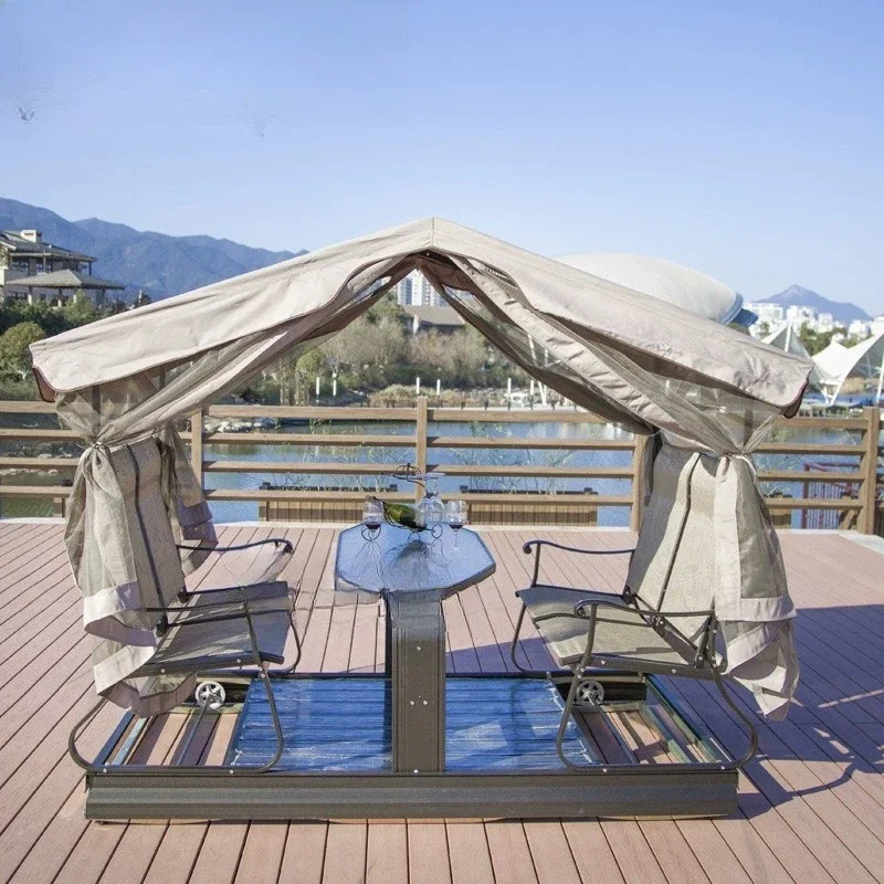 Leisure Outdoor Garden Rocking Chair Four Power Belt Awning Rocking Chair Swing Balcony Rainproof Table and Rocking Chair