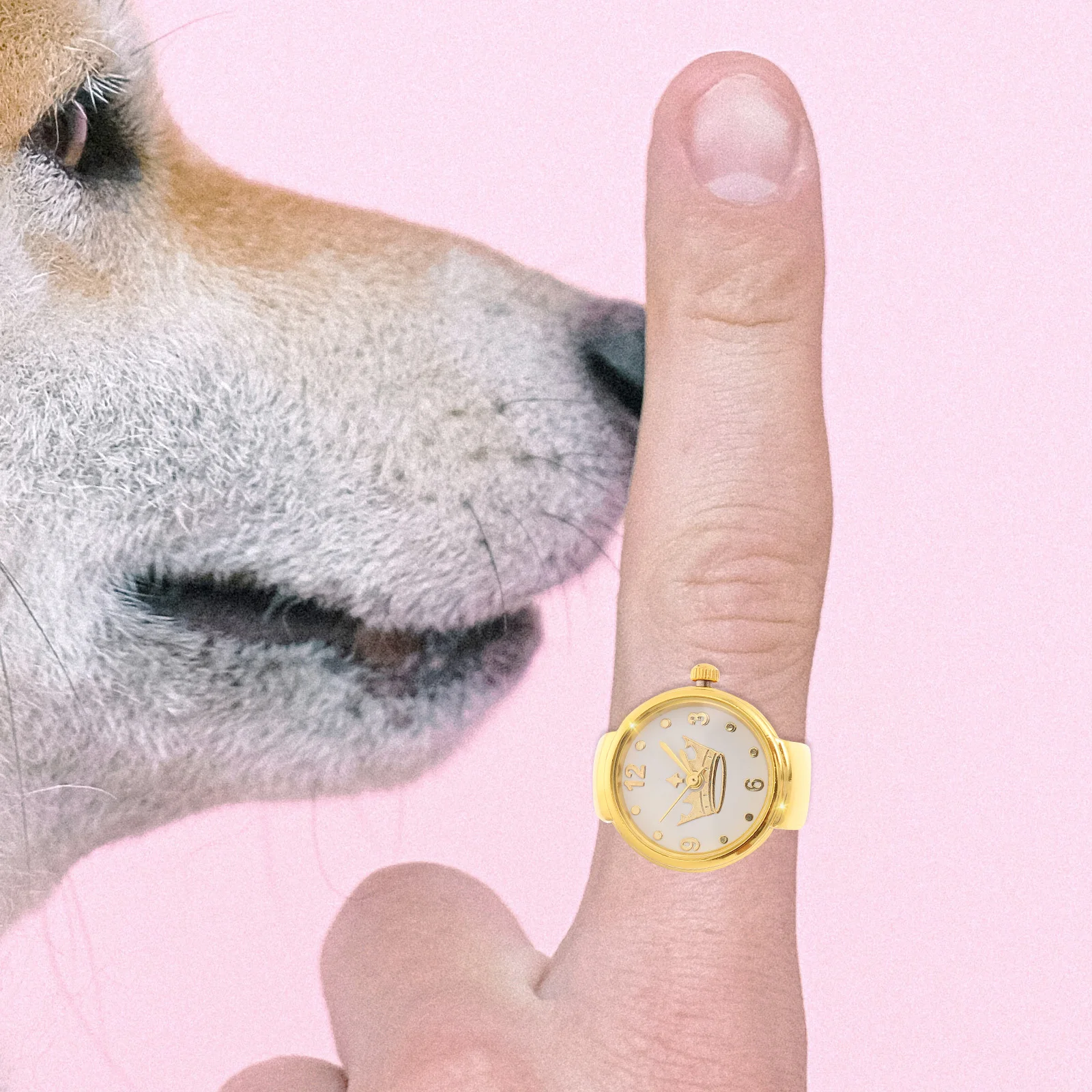 ساعة تاج دائرية بتصميم متدرج رائع وساعة إصبع مزخرفة مقاومة للاهتراء ومحمولة للحفلات #1