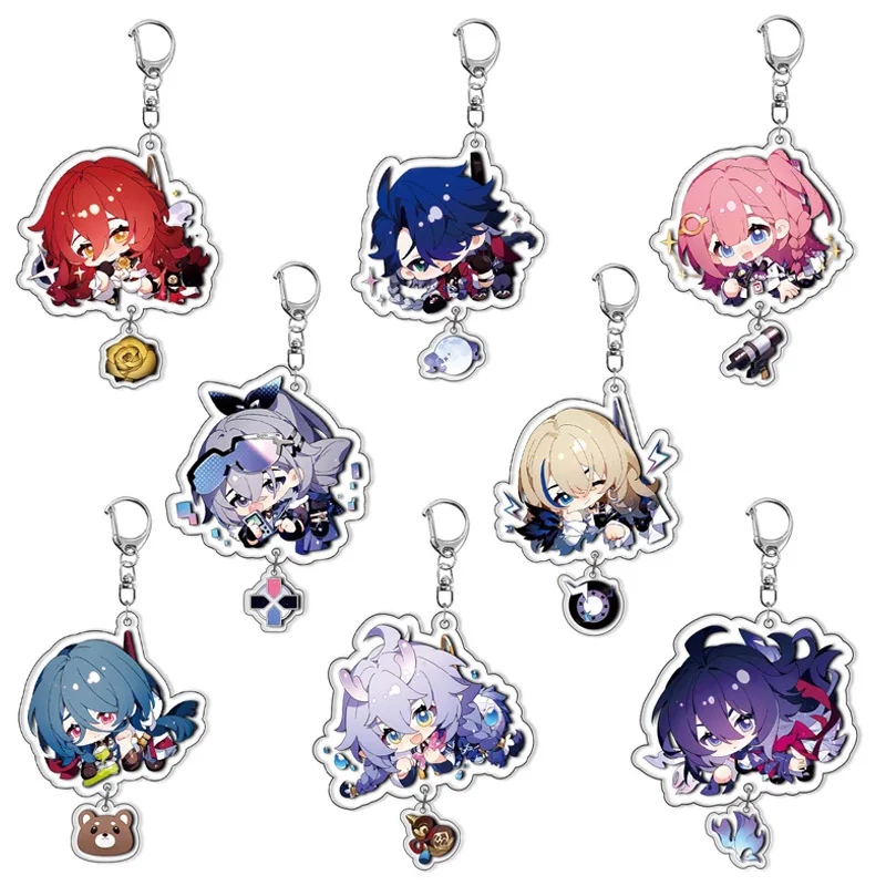 Game Honkai Impact 3 Keychain Accessories Anime Figure Sampo Himeko Seele Keyrings Backpack Pendant Jewelry Accessories Gift