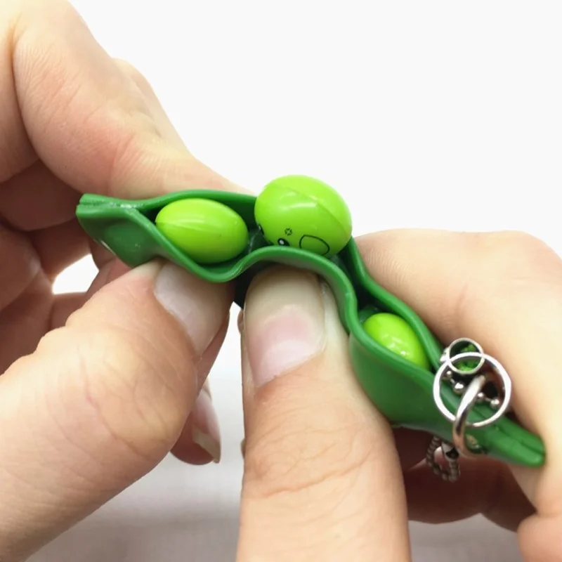 Fidget Toys Squishy Decompression Antistress Toys Squeeze Peas Beans Keychain Relief for Adult Kids Rubber Stress Reliever Toy