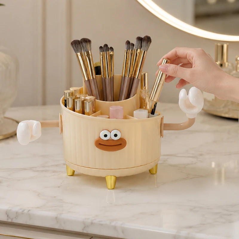 360-Degree Rotating Cartoon Storage Pen Holder |   Can Hold Makeup Brushes or Stationery |   Suitable for Offices, Dressing Tables and Other Places, It Is a Cute and Simple Ideal Holiday Gift.