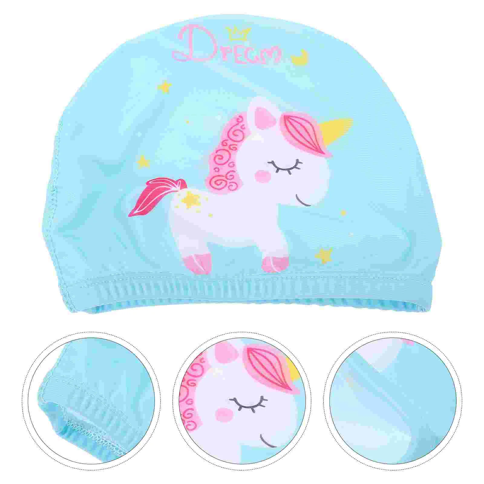 

Swim Cap Children's Swimming Hats Girl Shower Caps Bathing Kids for Cartoon Nylon Boy
