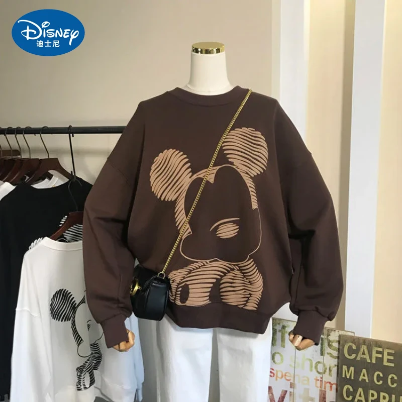 

Autumn Disney Mickey cartoon long sleeved hoodies women's sweatshirt loose casual oversize pullover