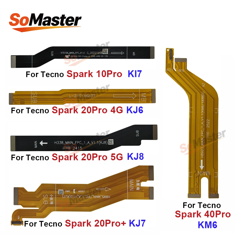 Motherboard Main Board Connector Ribbon Flex Cable for Tecno Spark 9 10 20 40 Pro KH7 KI7 KJ6 KJ7 KJ8 KM6 Main Flex Repair (1Pc)