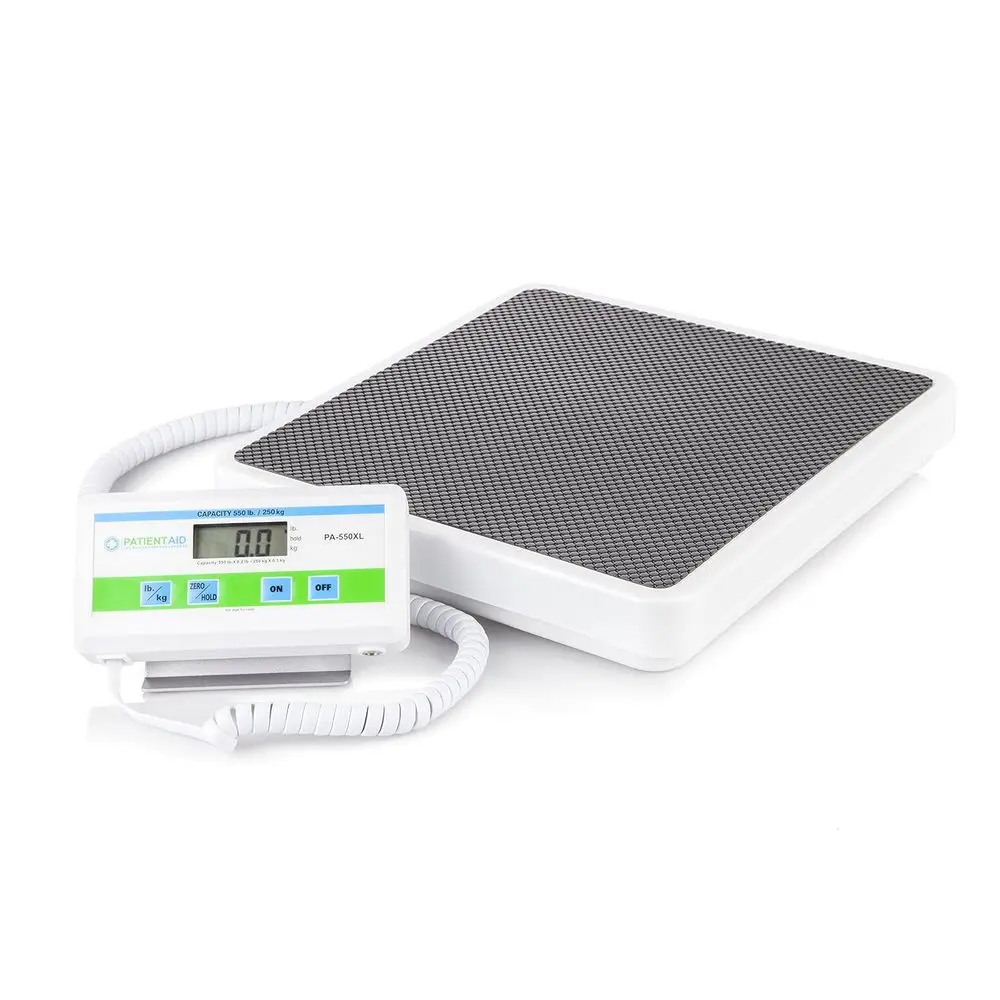 

Portable Medical-Grade Digital Scale with Large Display for Home, Hospital, and Clinic Use - 550 lbs Capacity, 12 x 12.5 Platfor