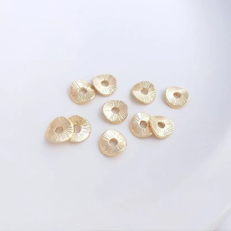 20PCS 14K Gold Filled Lotus-leaf Spacer DIY Handmade Jewelry Material Receptacle Gasket Jewelry Bracelet Accessories