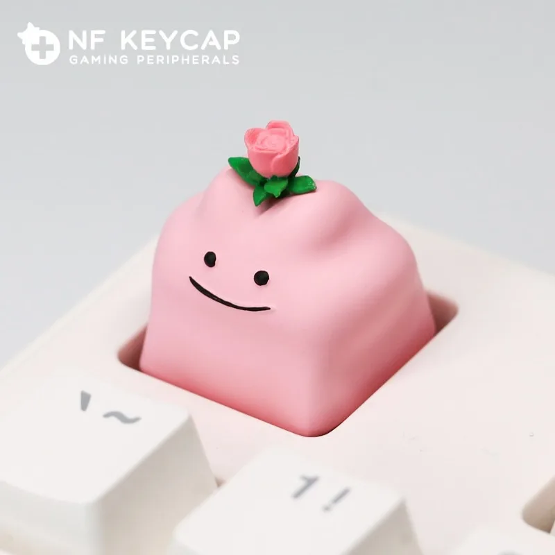 Anime Pokemon Keycaps Resin KeyCaps Ditto DIY Handmade Custom Cartoon KeyCaps for Mechanical Keyboard Accessories Holiday Gifts