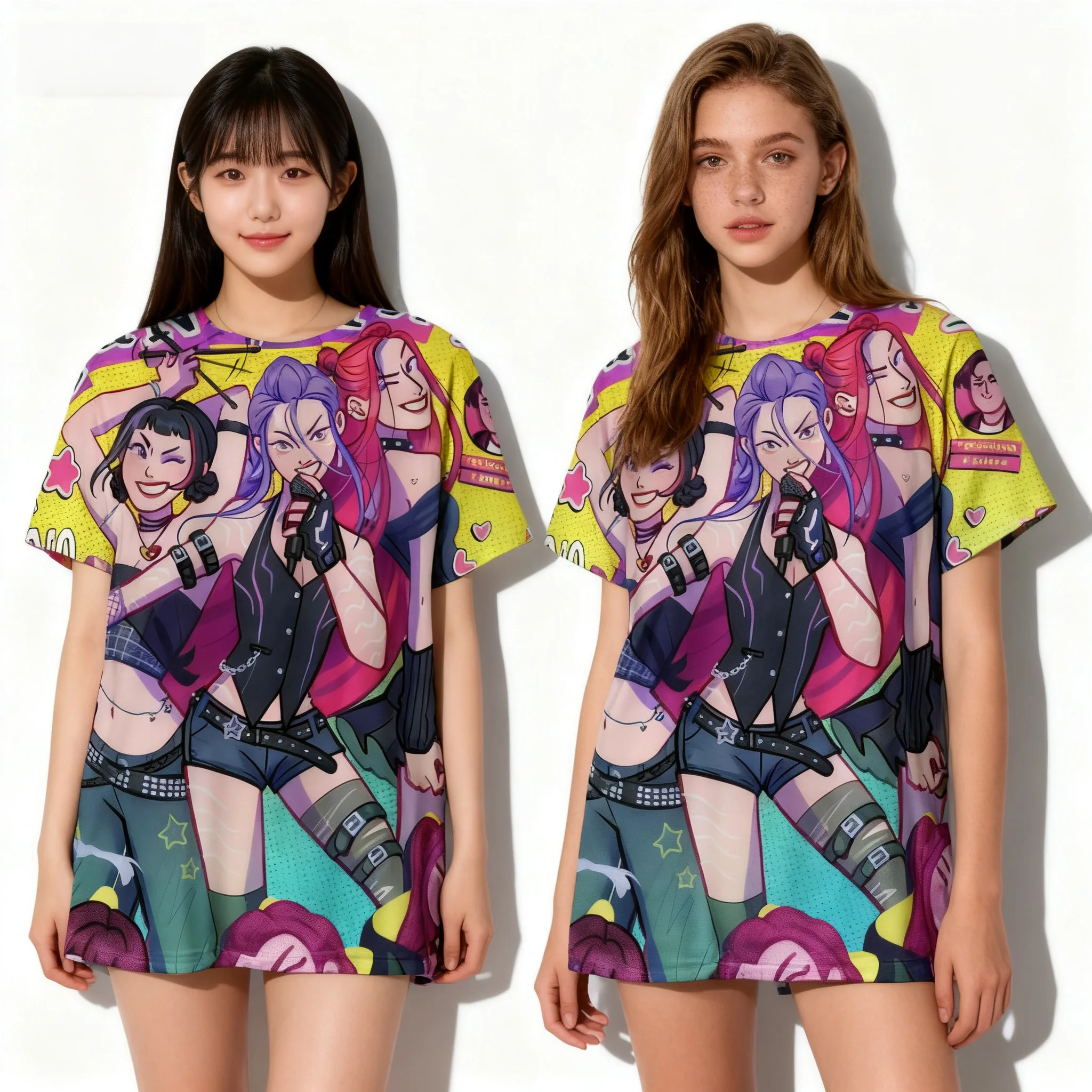 

Популярная мужская футболка Kpop Witch Hunting Team Gaza, аниме 3D, женская футболка для взрослых и детей, очень большая одежда, подарок