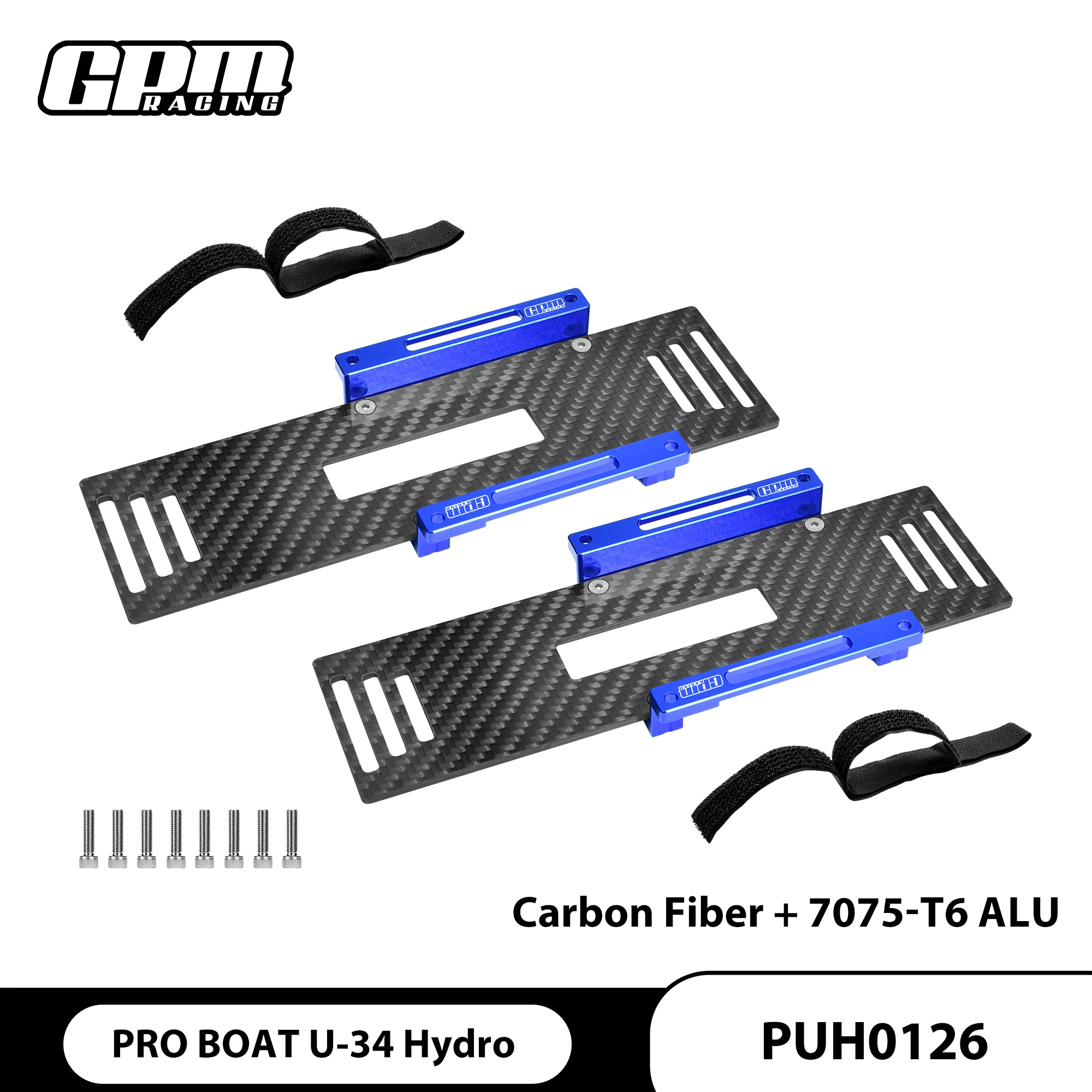 Carbon Fiber+7075 Alloy Battery Tray Set For PRO BOAT U-34 34