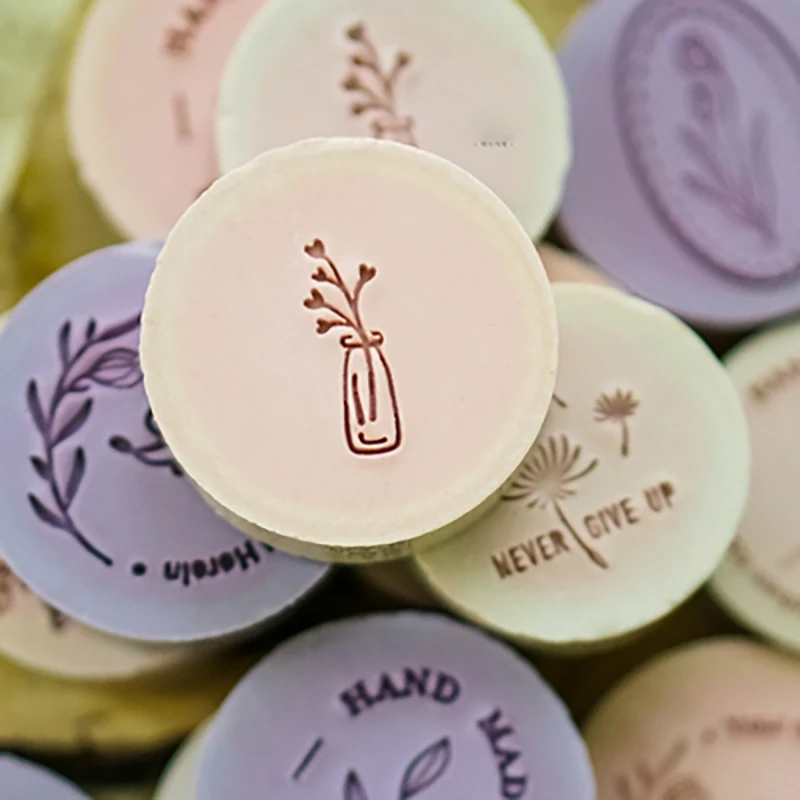 Creative Plants Flower Handmade Soap Series Stamp for Soap Making, Transparent Acrylic Seal Supplies, DIY Chapter Crafts