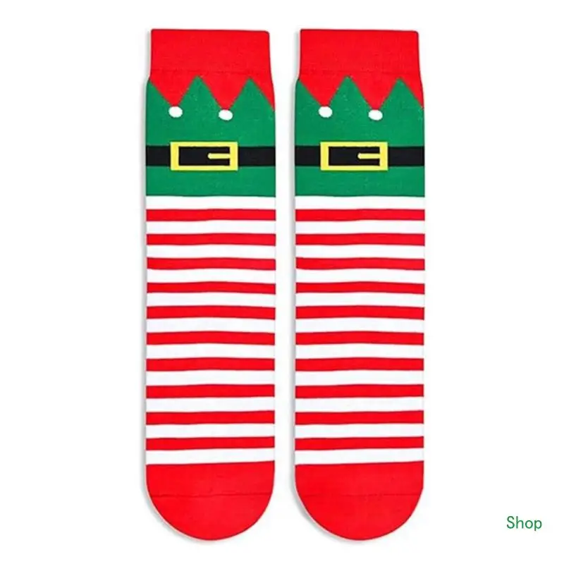 Livraison directe nouveauté lettres chaussettes noël drôle vacances Santa bonhomme neige à motifs Festival équipage pour