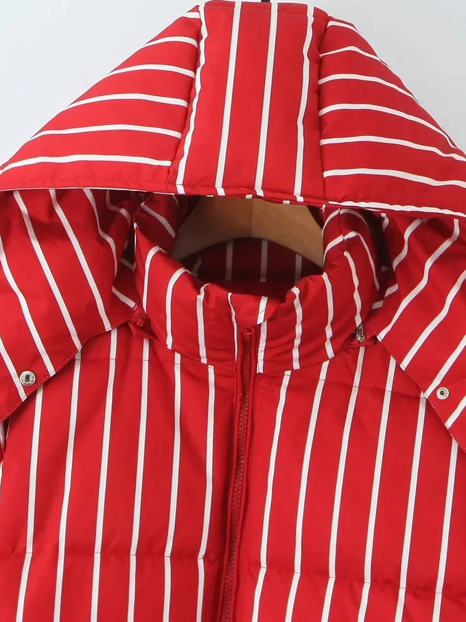 Damen-Oberbekleidung aus verdickter Baumwolle mit vertikalen Streifen, lockere Passform, warme Winter-Oberbekleidung, Brot, Pendeln, normal, Sve