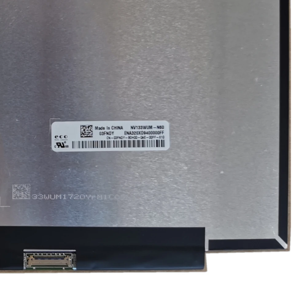 

NV133WUM-N60 03FNDY 13.3" LED LCD Screen IPS Laptop Display Panel Slim