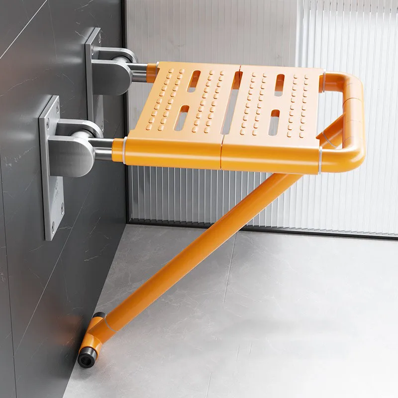 

Wall Mounted Bath Stool Shower Space Saving Folding Hallway Heavy Duty Durable Non Slip Bathroom Seat Elderly Safety furniture