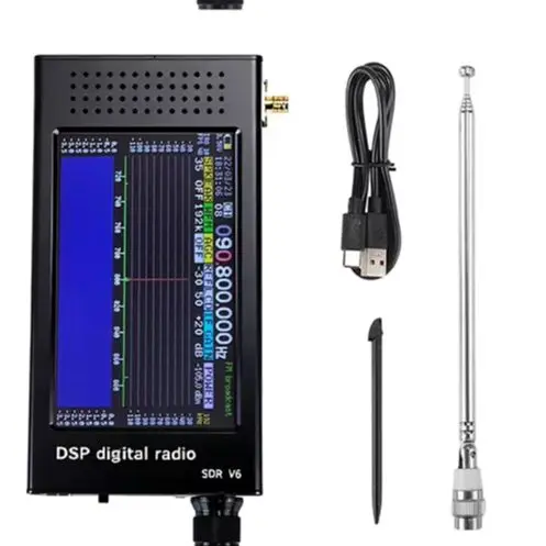 For V6 Shortwave Radio Receiver 100kHz-149MHz Demodulation With 4.3 Inch IPS Screen Aluminum Alloy Case For HAM Aviation
