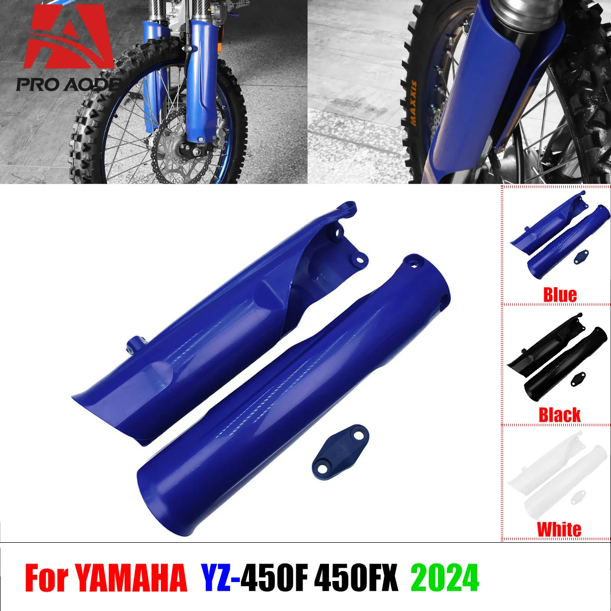 For Yamaha Motorcycle YZ250F YZ450F YZ450FX YZ250F 450F 450FX 2024 Durable Front Fork Guard Cover Shock Absorber Protection