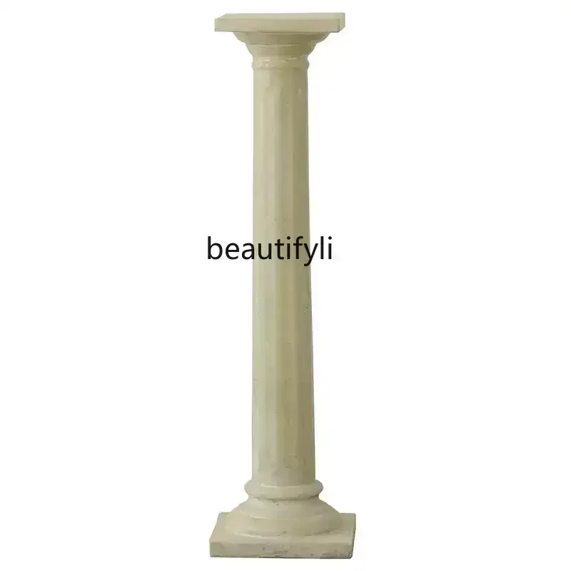 

Medieval imitation marble Roman column Sculpture frame Floor-to-ceiling ornament Vase base