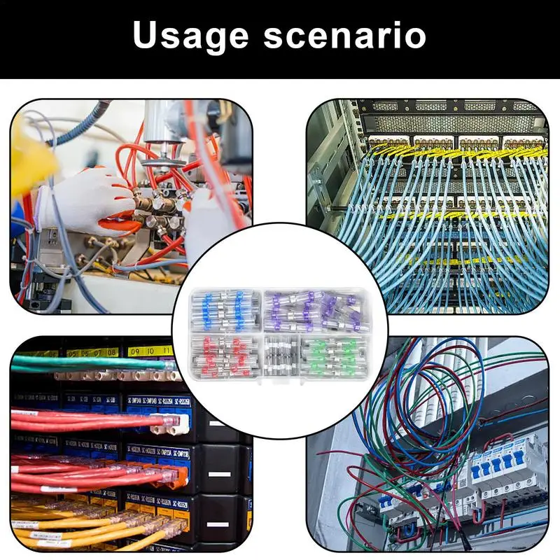 Solder Seal Connectors 60pcs Waterproof Safe Solder Heat Shrink Set Dust-Proof Solder Butt Connectors Heat Shrink Heat Shrink
