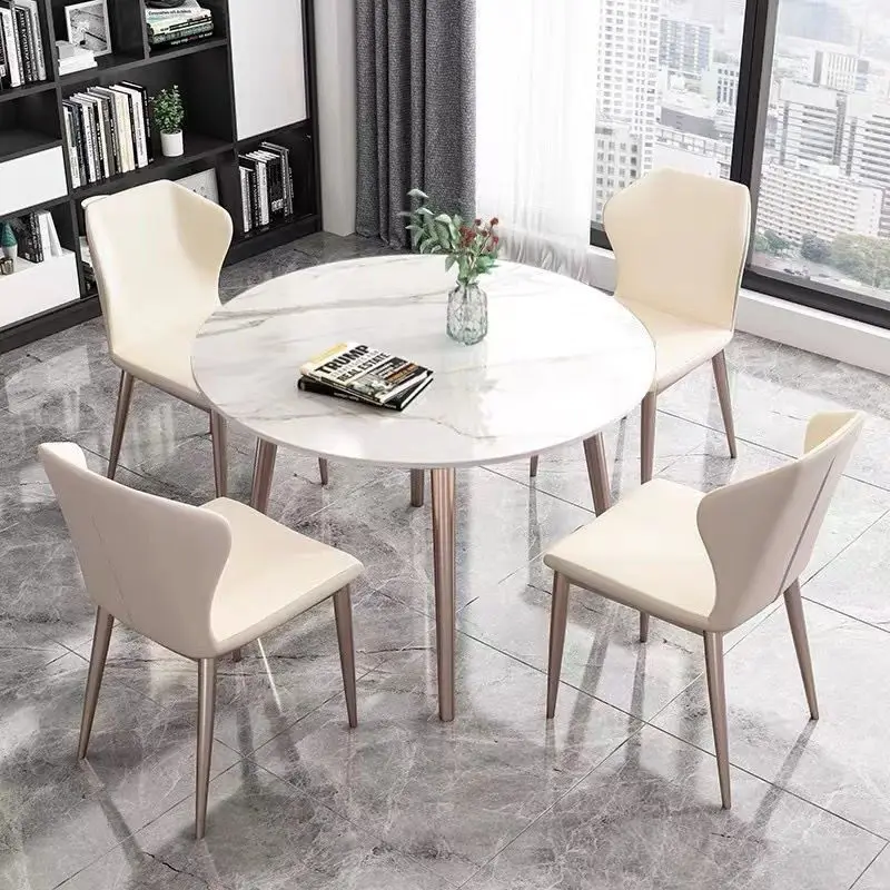 

Stone Slab Nordic Modern Simple Dining Table for Small Apartment Household Use Rectangular Light Luxury Design Made China