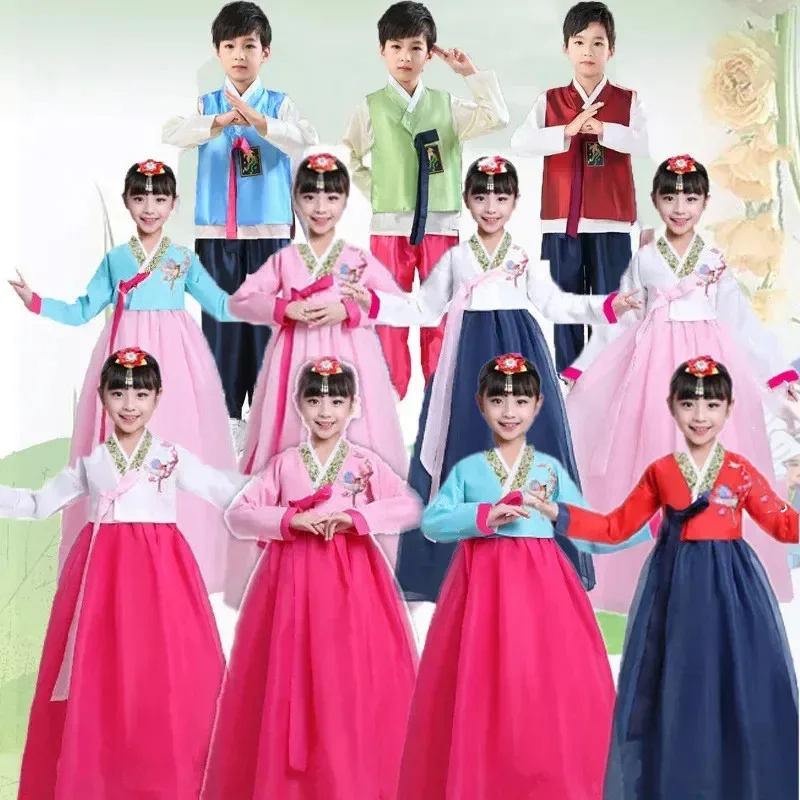 Costume Hanbok pour bébé garçon, ensemble de spectacle pour filles, tenue à la mode, vêtements de Cosplay, Costumes de danse coréenne