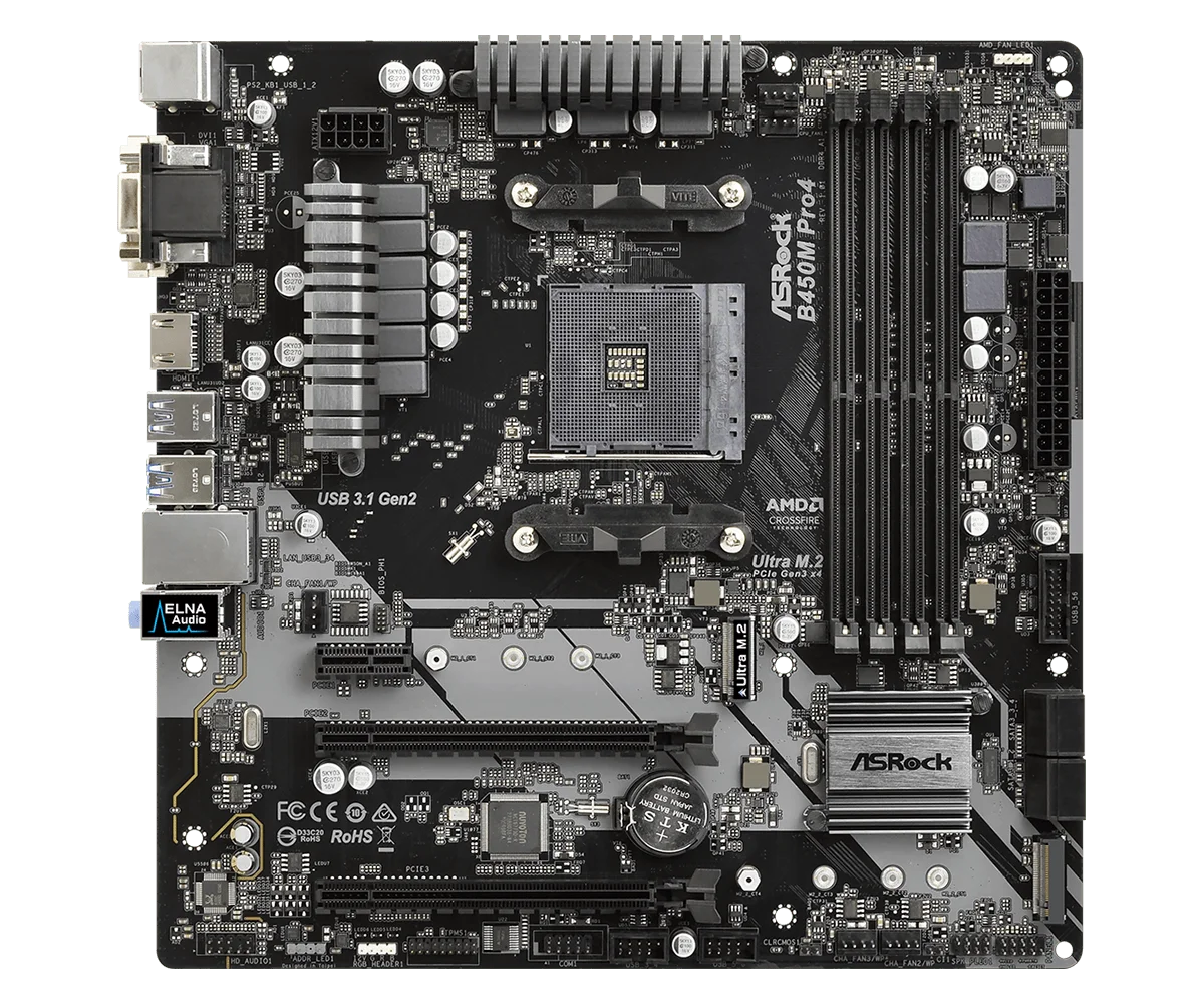 B450 B450M Motherboard ASRock B450M PRO4 Motherboard Socket AM4 support Ryzen 5 5600 4300G 1600 DDR4 PCI-E 3.0  Micro ATX