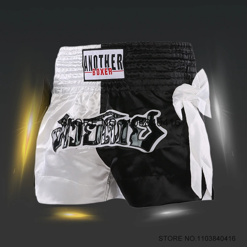 

Muay Thai Shorts Embroidery Boxing Shorts Men Women Kids Fight Kickboxing Pants Bow Ribbons MMA Martial Arts Training Clothes