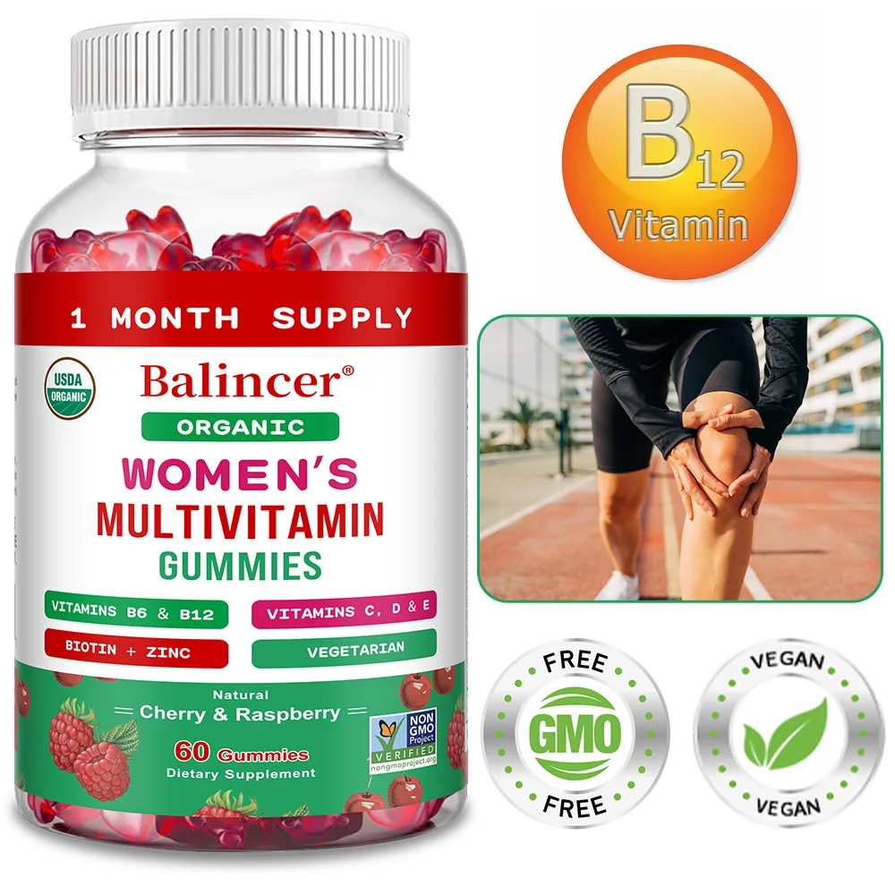 

Органические женские мультивитаминные жевательные конфеты для поддержки иммунитета, поддержки сотовой энергии, здоровья костей, улучшения кожи, общего здоровья