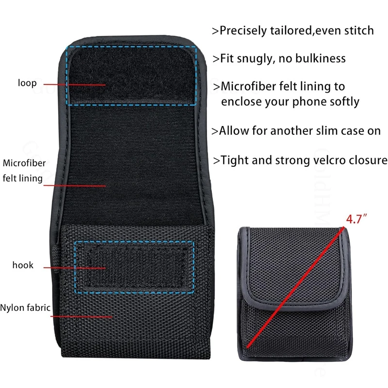 

For Blackview Hero 10 5G Nylon Fabric Case Waist Bag Belt Clip Phone Pouch For Blackview Hero 10 360° Full Protective PhoneCover