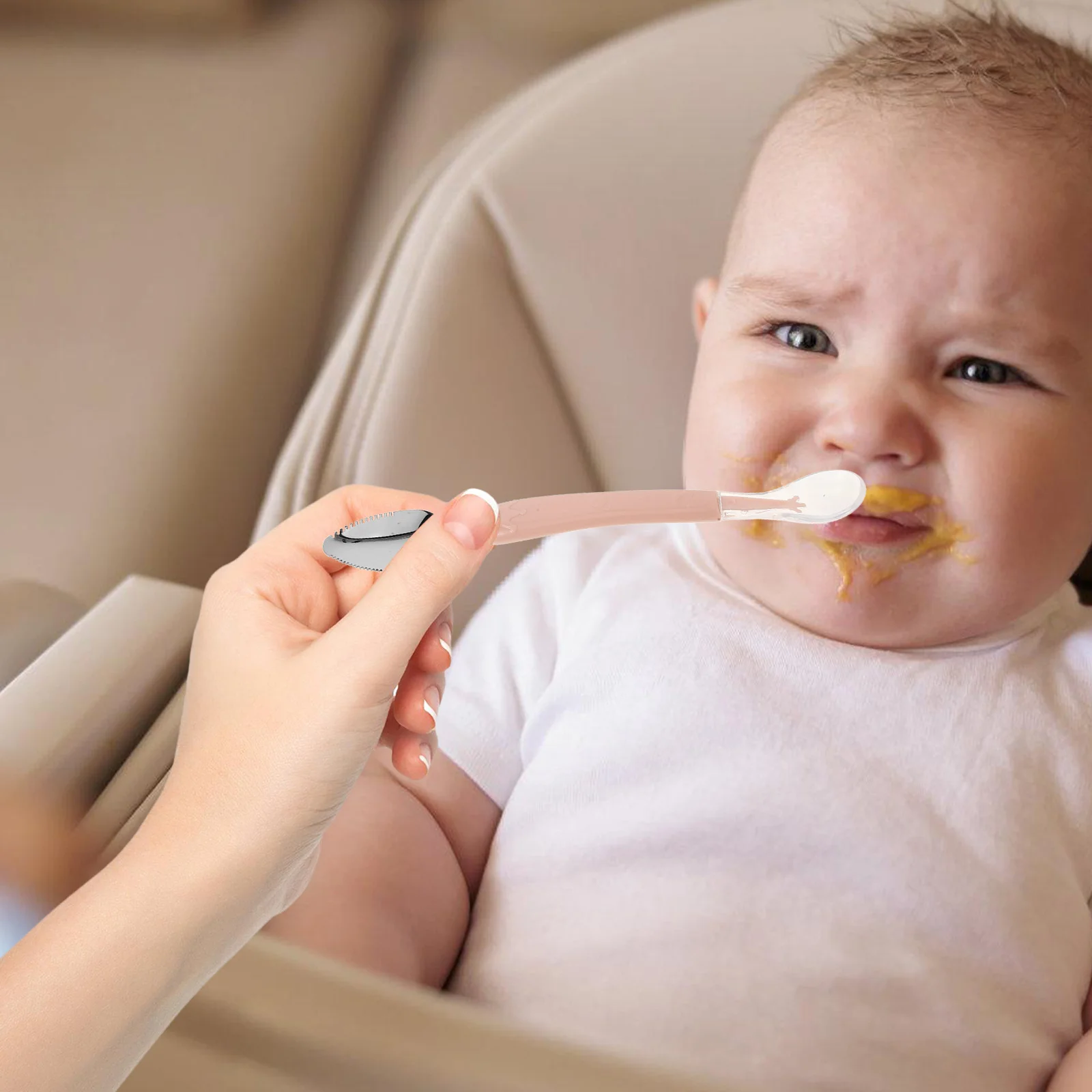 

Детская ложка для соскабливания фруктов, прочная, экологически чистая, безопасная, термостойкая, силиконовая, грязевая, пищевая ложка для кормления младенцев