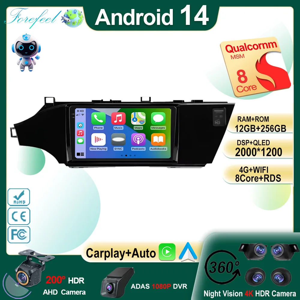 

Android 14 For Toyota Avalon 4 IV XX40 2012-2018 Car Auto Carplay Screen Radio Automotivo Bluetooth Stereo Multimedia Player GPS