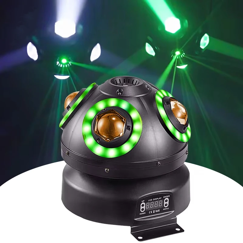 120W Moving Head Light LED RGBW 4in1 Beam Rotating Spaceship Stage Light DMX Control For Christmas Disco DJ Lights Wedding Party